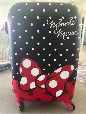 American Tourister Minnie Mouse Black and Red Polka Dot Carry-On